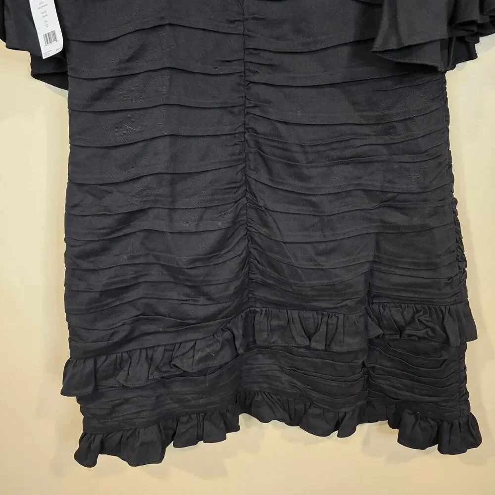 NEW NWT Women's Joie Black "Foster" Mini Dress Flowy Sleeves | Size 12 - Picture 8 of 11